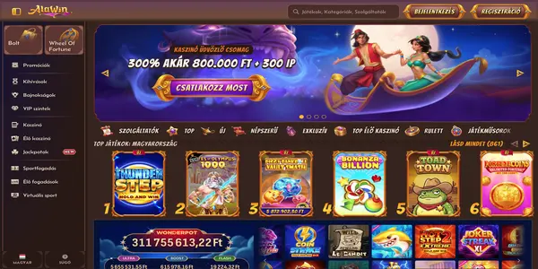 Alawin Casino uvodna stranka na mobile