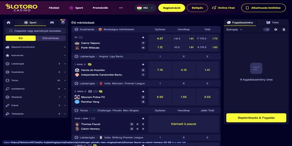 Slotoro Casino sportove stavky  na mobile